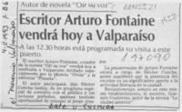 Escritor Arturo Fontaine vendrá hoy a Valparaíso