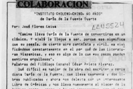 "Instituto Chileno-Chino 40 años"  [artículo] José Flores Leiva.