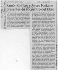 Ramón Griffero y Arturo Fontaine presentes en Encuentro del Libro