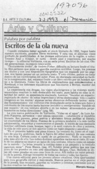 Escritos de la ola nueva  [artículo] Marcelo Novoa.