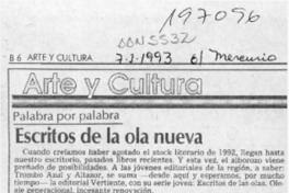 Escritos de la ola nueva  [artículo] Marcelo Novoa.