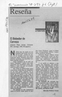El bebedor de cerveza  [artículo] Hernán Poblete Varas.