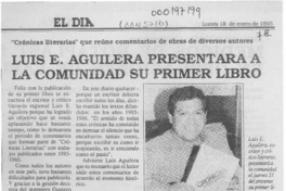 Luis E. Aguilera presentará a la comunidad su primer libro  [artículo].