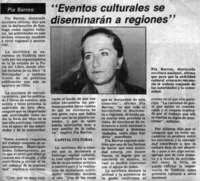 "Eventos culturales se diseminarán a regiones"
