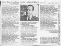 Julio Barrenechea, poeta y diplomático  [artículo] Osvaldo Godoy Cornejo.