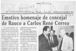 Emotivo homenaje de concejal de Rauco a Carlos René Correa  [artículo].