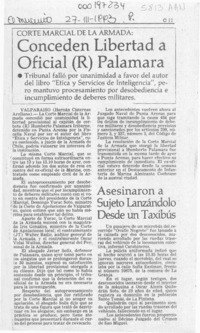 Conceden libertad a oficial (R) Palamara  [artículo].