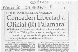 Conceden libertad a oficial (R) Palamara  [artículo].