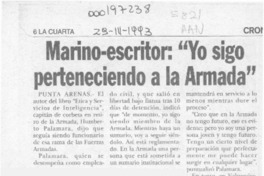 Marino-escritor, "Yo sigo perteneciendo a la Armada"  [artículo].
