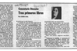 Tres primeros libros  [artículo] Sara Vial.