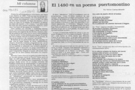 El 1480 en un poema puertomontino  [artículo] Héctor Cuevas Miranda.