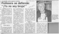 Profesora se defiende, "Yo no soy bruja!"  [artículo] Sara Curumilla Sotomayor.