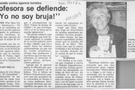 Profesora se defiende, "Yo no soy bruja!"  [artículo] Sara Curumilla Sotomayor.