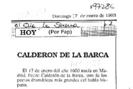 Calderón de la Barca  [artículo] Fap.