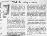 Fábula del poeta y el matón  [artículo] Raúl Morales Alvarez.