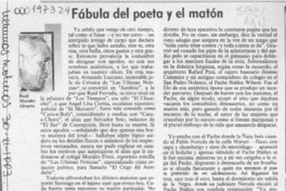 Fábula del poeta y el matón  [artículo] Raúl Morales Alvarez.