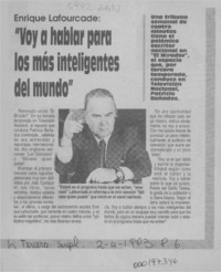 "Voy a hablar para los más inteligentes del mundo"  [artículo].