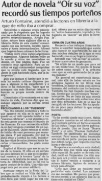 Autor de novela "Oír su voz" recordó sus tiempos porteños