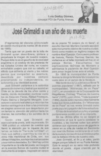 José Grimaldi a un año de su muerte