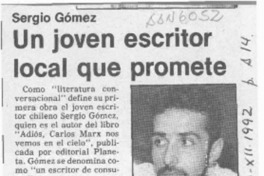 Un joven escritor local que promete  [artículo] Yolanda Latorre Osses.