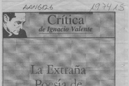 La extraña poesía de Juan Luis Martínez  [artículo] Ignacio Valente.