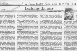 Lecturas del mes  [artículo] Marino Muñoz Lagos.