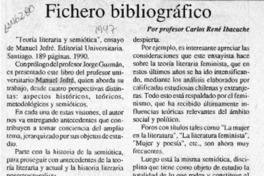 Fichero bibliográfico  [artículo] Carlos René Ibacache.