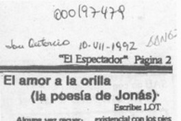 El amor a la orilla (la poesía de Jonás)  [artículo] Lot.