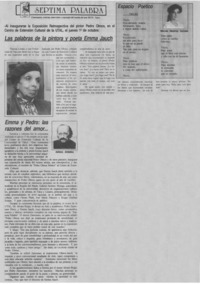 Las palabras de la pintora y poeta Emma Jauch