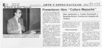 Presentaron libro "Cultura mapuche"  [artículo].