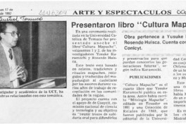 Presentaron libro "Cultura mapuche"  [artículo].