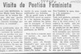 Visita de poetisa feminista  [artículo].