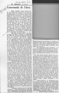 Conversando de libros  [artículo].