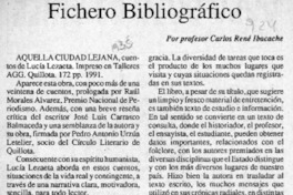 Fichero bibliográfico  [artículo] Carlos René Ibacache.