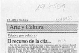 El recurso de la cita --  [artículo]Marcelo Novoa.