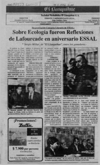Sobre ecología fueron reflexiones de Lafourcade en aniversario ESSAL  [artículo].