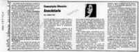 Anecdotario  [artículo] Sara Vial.