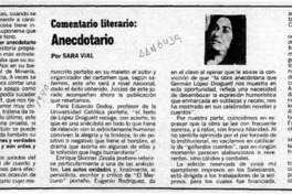 Anecdotario  [artículo] Sara Vial.