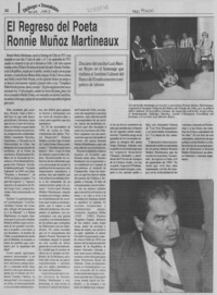 El regreso del poeta Ronnie Muñoz Martineaux