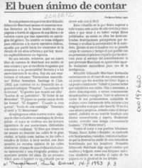 El buen ánimo de contar  [artículo] Marino Muñoz Lagos.