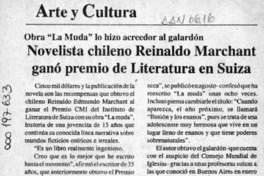 Novelista chileno Reinaldo Marchant ganó premio de literatura en Suiza  [artículo].