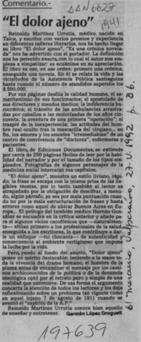 "El dolor ajeno"  [artículo] Germán López Droguett.