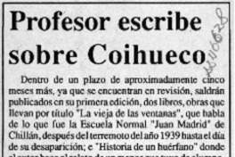 Profesor escribe sobre Coihueco  [artículo].