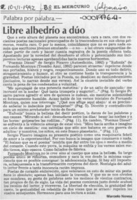 Libre albedrío a dúo  [artículo] Marcelo Novoa.