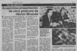 Auspiciosa presentación de obra póstuma de Héctor Miranda  [artículo].