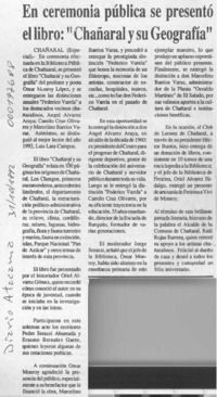 En ceremonia pública se presentó el libro "Chañaral y su geografía"  [artículo].