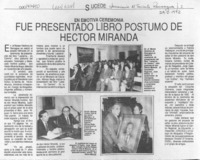 Fue presentado libro póstumo de Héctor Miranda  [artículo].