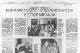 Fue presentado libro póstumo de Héctor Miranda  [artículo].
