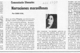 Narraciones maravillosas  [artículo] Sara Vial.
