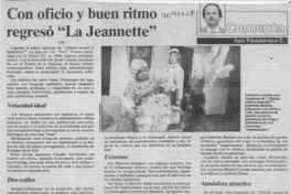 Con oficio y buen ritmo regresó "La Jeannette"  [artículo] Italo Passalacqua C.